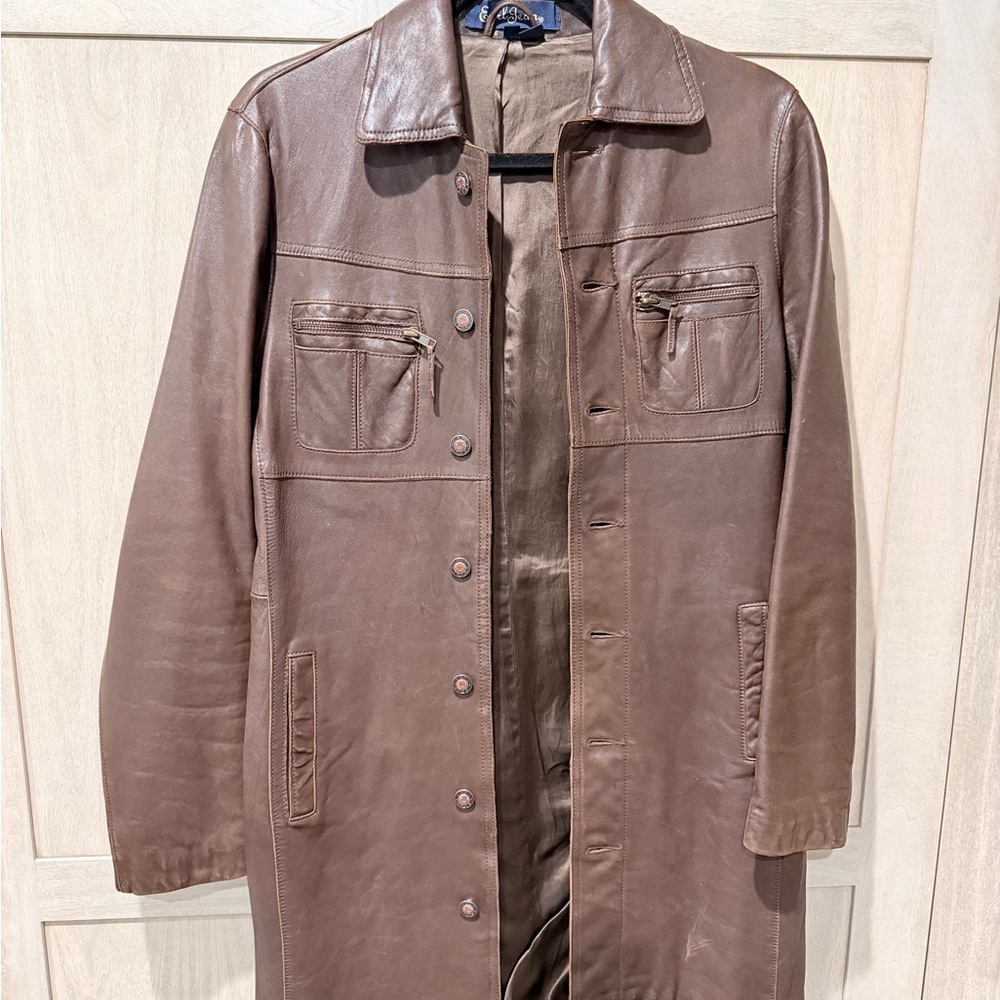 Earl Jeans Brown Leather Jacket